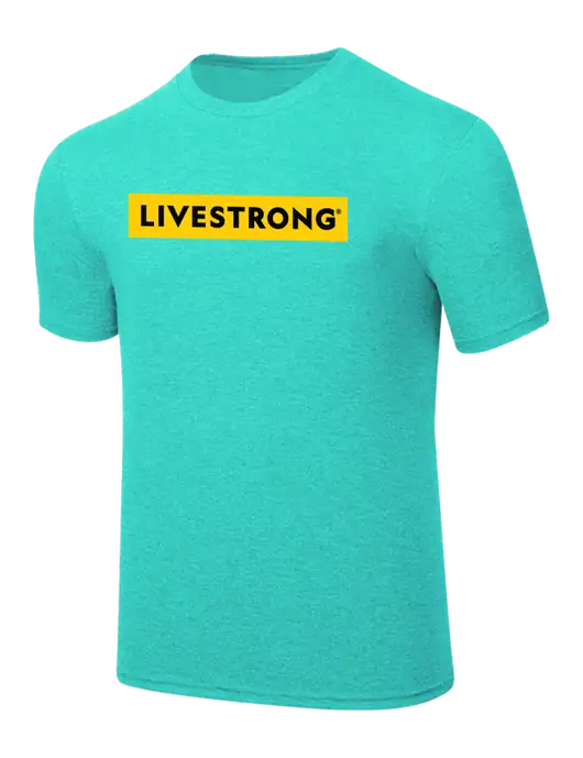 Simply Soft Light Teal Heathered 4.5oz  Poly/Combed Ring Spun Cotton T-Shirt w/LIVESTRONG Logo