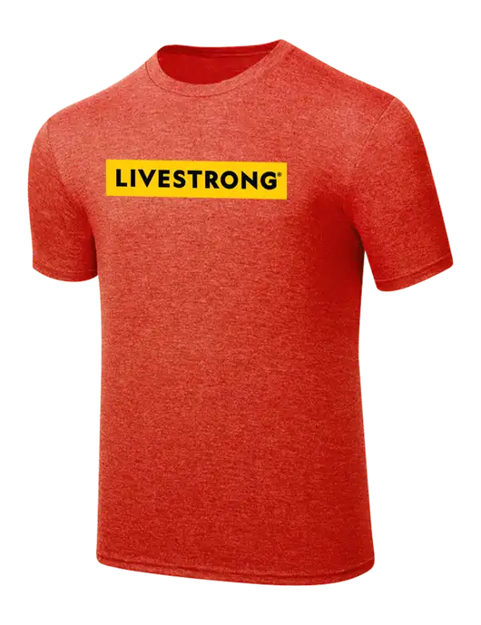Simply Soft Dark Orange Heathered 4.5oz  Poly/Combed Ring Spun Cotton T-Shirt w/LIVESTRONG Logo