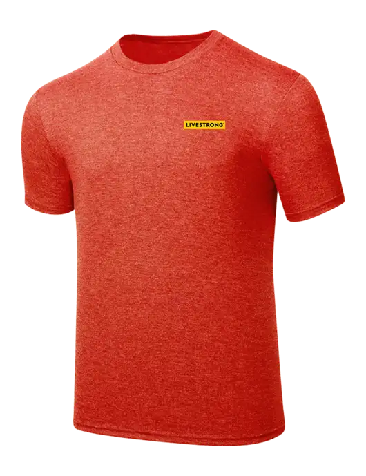 Simply Soft Dark Orange Heathered 4.5oz  Poly/Combed Ring Spun Cotton T-Shirt w/LIVESTRONG Logo