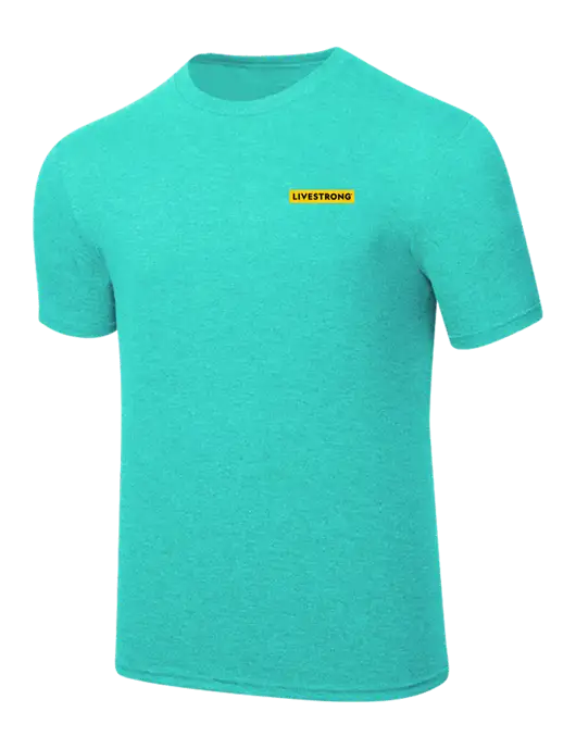 Simply Soft Light Teal Heathered 4.5oz  Poly/Combed Ring Spun Cotton T-Shirt w/LIVESTRONG Logo