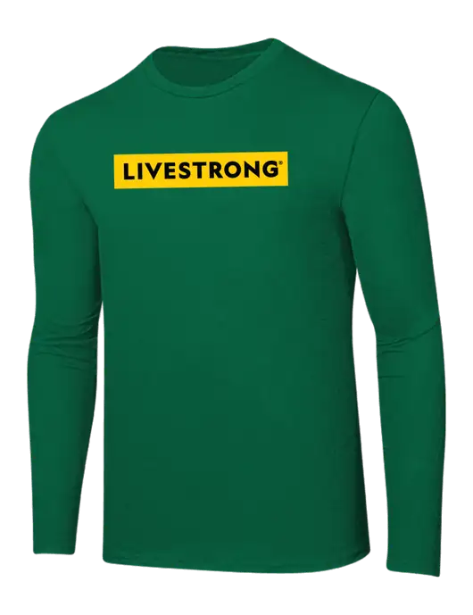 Ring Spun Kelly Green 4.5 oz Long Sleeve T-Shirt w/LIVESTRONG Logo