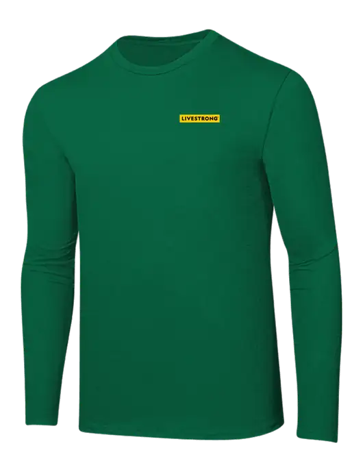 Ring Spun Kelly Green 4.5 oz Long Sleeve T-Shirt w/LIVESTRONG Logo