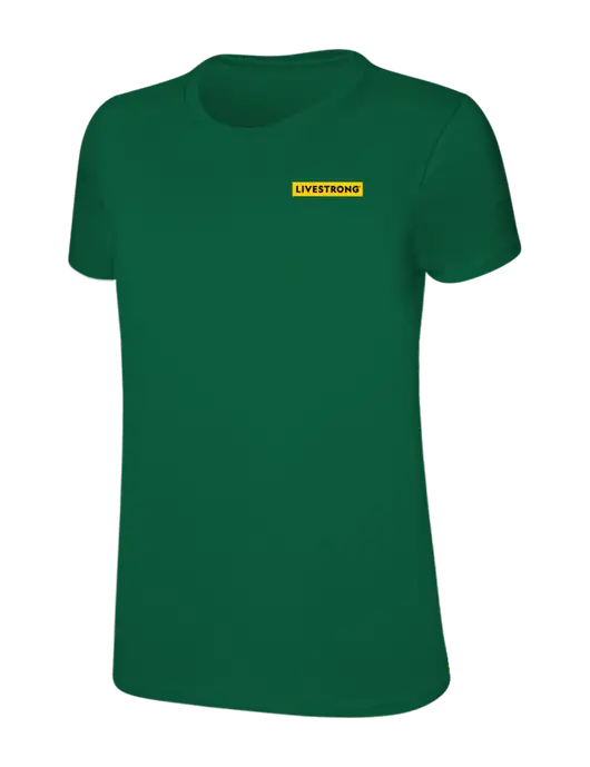 Womens Ring Spun Kelly Green 4.5 oz T-Shirt w/LIVESTRONG Logo