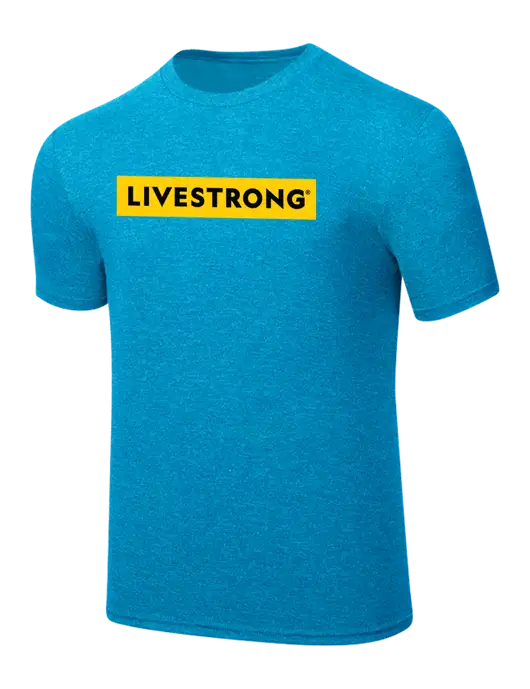 Simply Soft Sapphire Blue Frost 4.5oz  Poly/Combed Ring Spun Cotton T-Shirt w/LIVESTRONG Logo