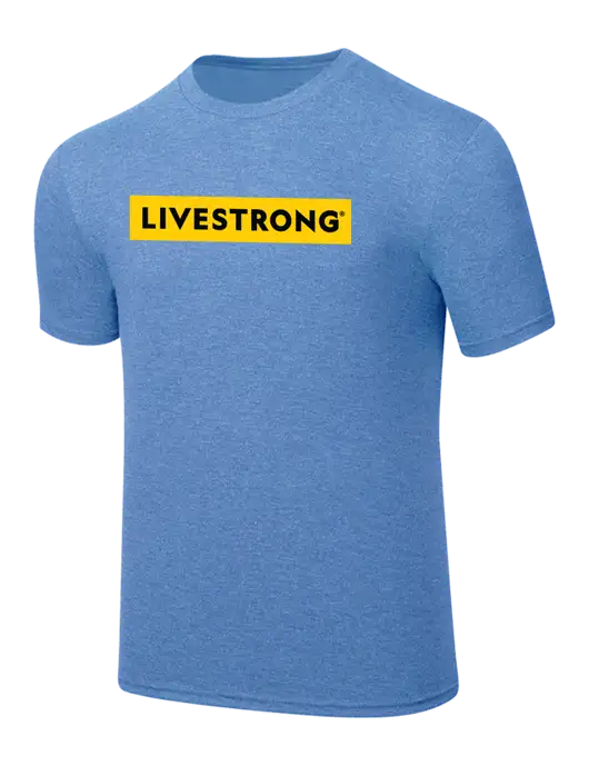Simply Soft Carolina Blue Frost 4.5oz  Poly/Combed Ring Spun Cotton T-Shirt w/LIVESTRONG Logo