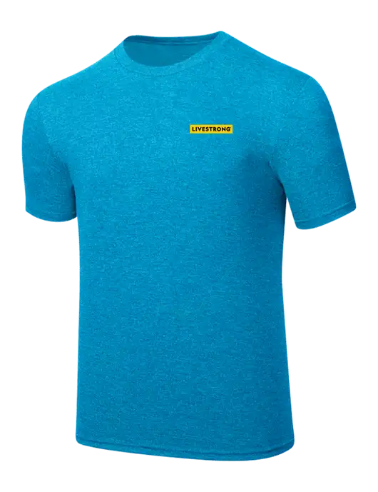 Simply Soft Sapphire Blue Frost 4.5oz  Poly/Combed Ring Spun Cotton T-Shirt w/LIVESTRONG Logo