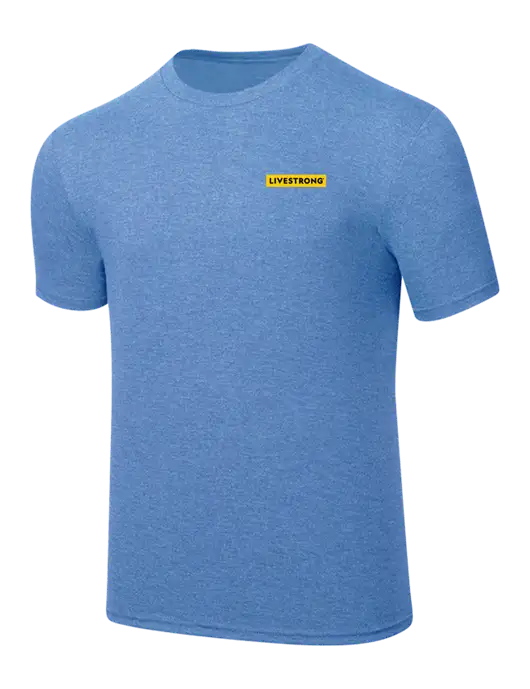 Simply Soft Carolina Blue Frost 4.5oz  Poly/Combed Ring Spun Cotton T-Shirt w/LIVESTRONG Logo