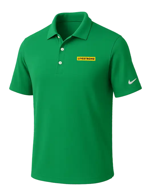 NIKE Kelly Green Dri-Fit Micro Pique Polo w/LIVESTRONG Logo