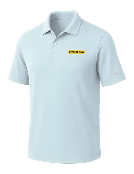 NIKE Very Light Blue Dri-Fit Micro Pique Polo w/LIVESTRONG Logo