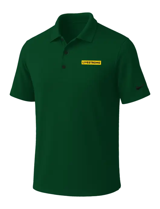 NIKE Dark Green Dri-Fit Micro Pique Polo w/LIVESTRONG Logo