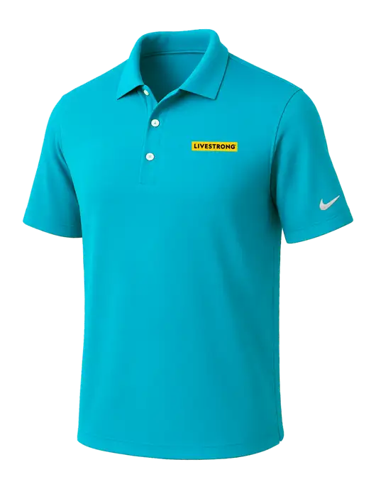 NIKE Sapphire Blue Dri-Fit Micro Pique Polo w/LIVESTRONG Logo
