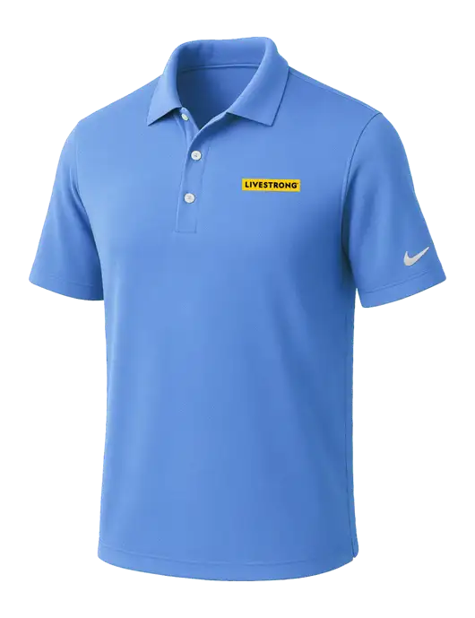 NIKE Carolina Blue Dri-Fit Micro Pique Polo w/LIVESTRONG Logo