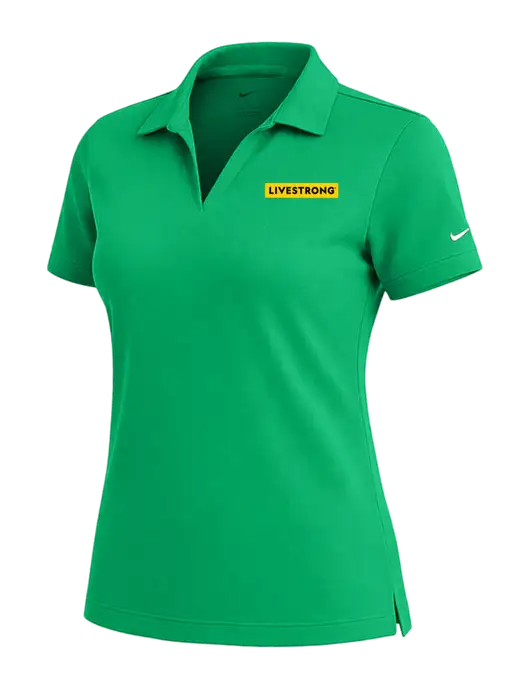 NIKE Kelly Green Womens Dri-Fit Micro Pique Polo w/LIVESTRONG Logo