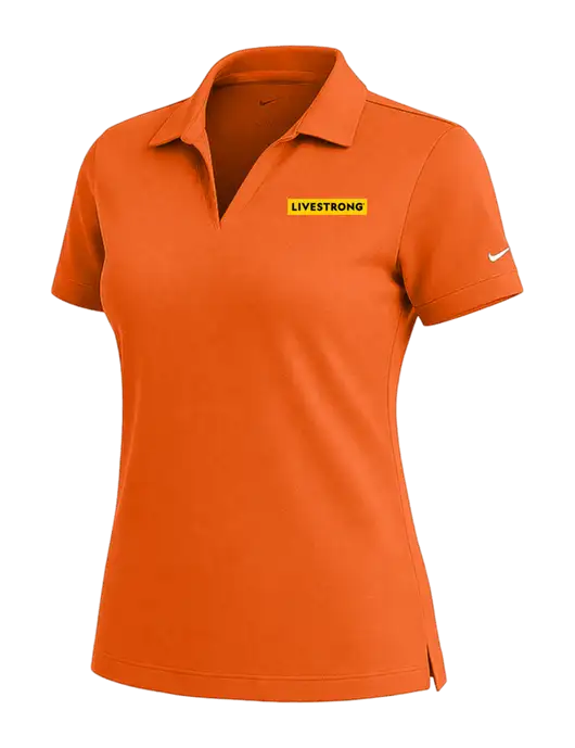NIKE Orange Womens Dri-Fit Micro Pique Polo w/LIVESTRONG Logo