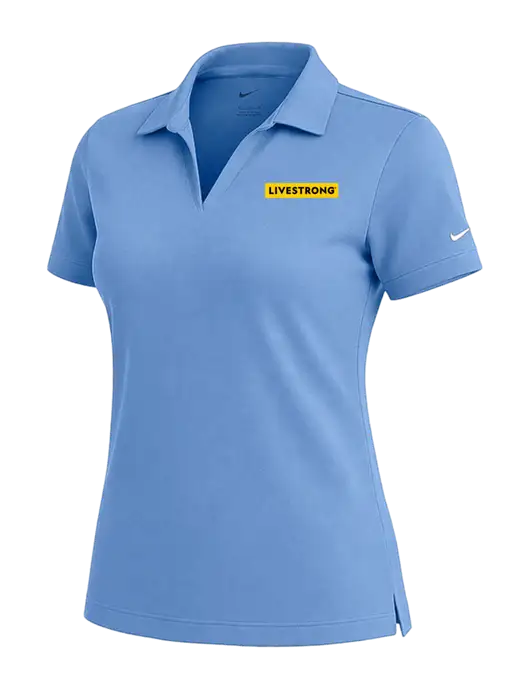 NIKE Carolina Blue Womens Dri-Fit Micro Pique Polo w/LIVESTRONG Logo
