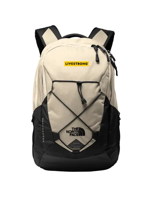 The North Face Ivory/Black Groundwork Backpack w/LIVESTRONG Logo