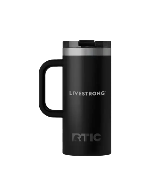 RTIC Road Trip 16 oz Black Travel Mug w/LIVESTRONG Logo