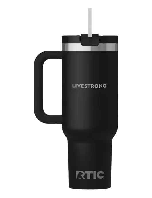 RTIC Road Trip 40 oz Black Tumbler  w/LIVESTRONG Logo