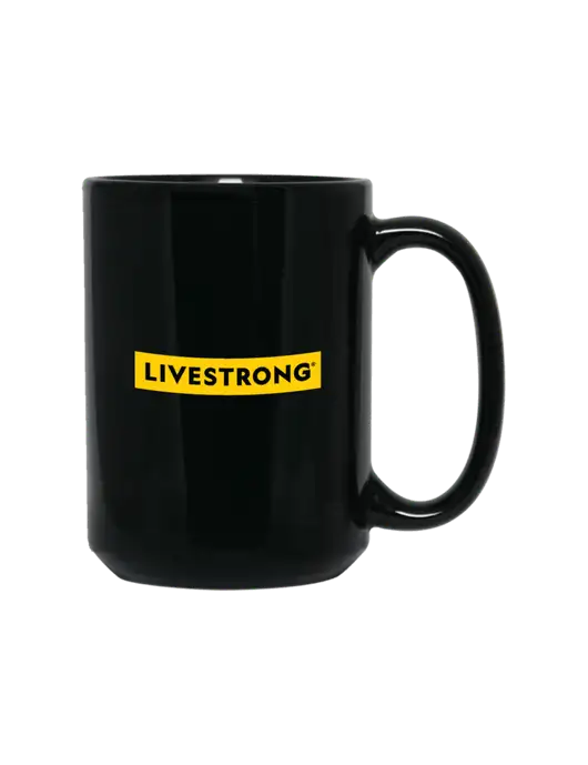 15 oz Black Ceramic Mug w/LIVESTRONG Logo