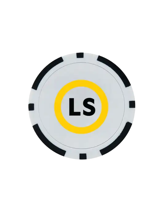 Black Poker Chip Ball Marker w/LS Circle Logo