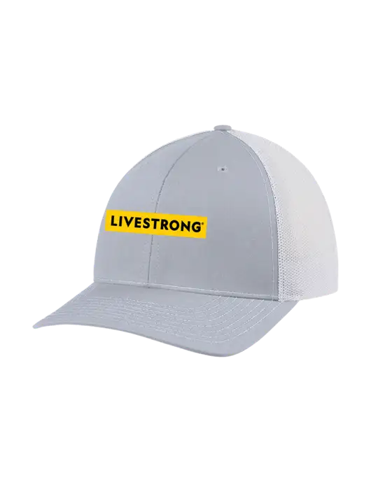 Richardson Adjustable Snapback Original 112 Trucker Cap Light Heather Grey w/White Mesh w/LIVESTRONG Logo