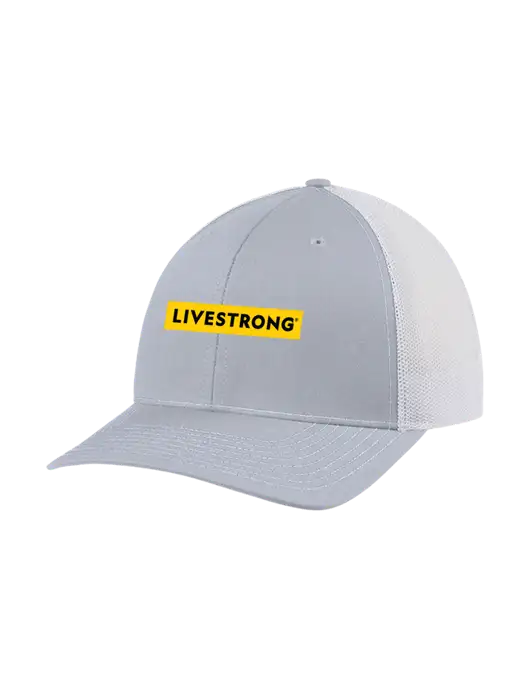 Richardson Adjustable Snapback Original 112 Trucker Cap Light Heather Grey w/White Mesh w/LIVESTRONG Logo