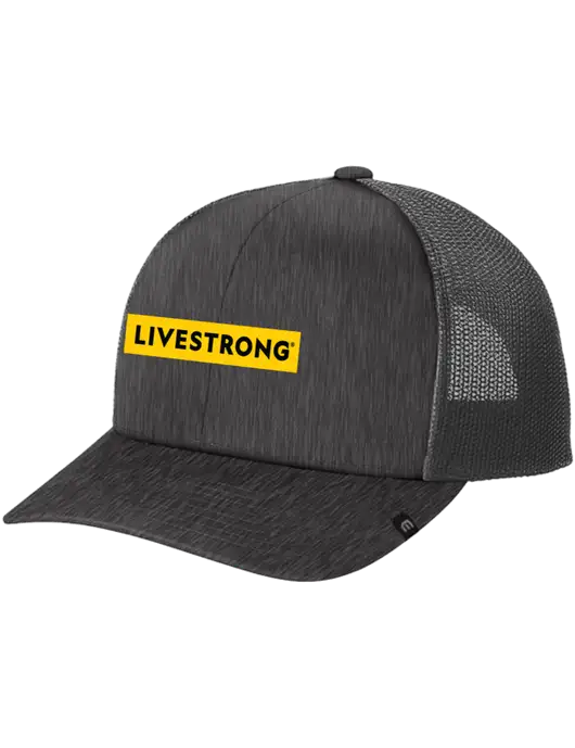 TravisMathew Very Dark Grey Heather Cruz Trucker Cap w/LIVESTRONG Logo