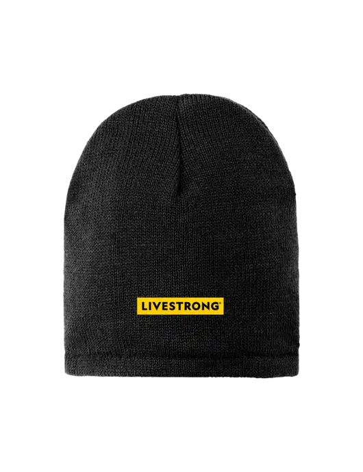 Black Fleece-Lined Beanie Cap w/LIVESTRONG Logo