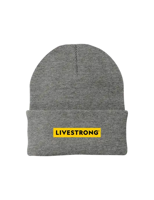 Medium Grey Heather Knit Cap w/LIVESTRONG Logo