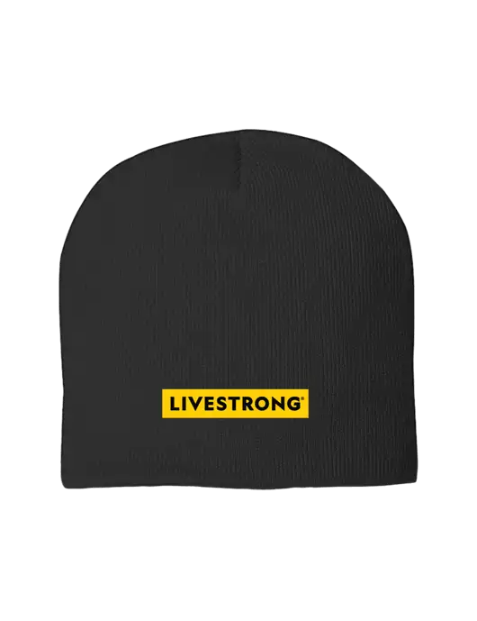 Solid Black Element Knit Beanie w/LIVESTRONG Logo