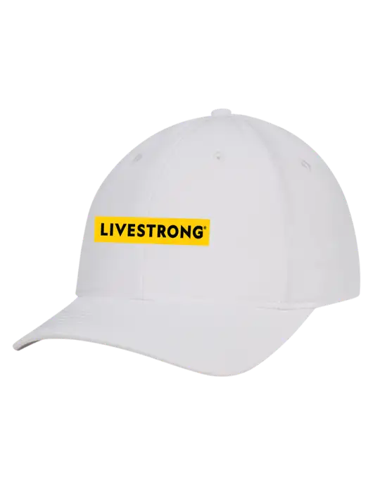 White Nylon Twill Performance Cap w/LIVESTRONG Logo