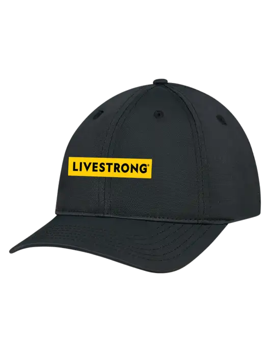 Black Nylon Twill Performance Cap w/LIVESTRONG Logo