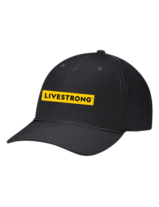 Richardson Laser Perf Performance Black/Black-Grey Rope Cap w/LIVESTRONG Logo