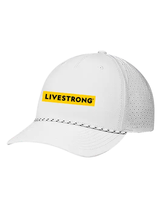 Richardson Laser Perf Performance White/White-Black Rope Cap w/LIVESTRONG Logo
