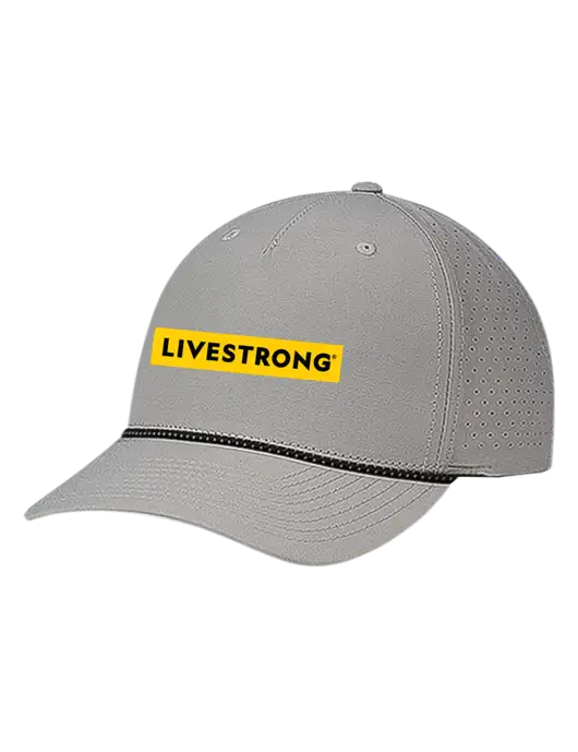 Richardson Laser Perf Performance Light Grey/Black-Grey Rope Cap w/LIVESTRONG Logo