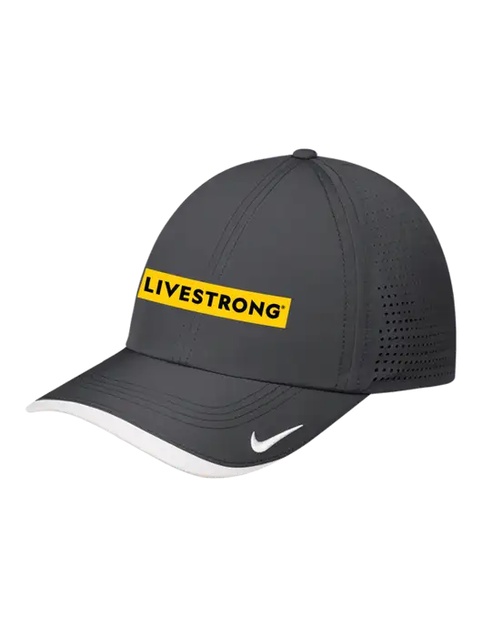 Nike Dark Grey/White Dri-FIT Perforated Performance Cap w/LIVESTRONG Logo
