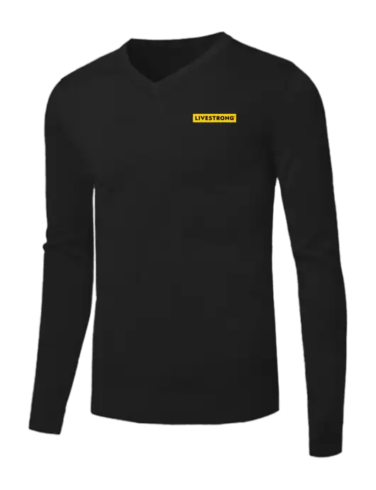 Brooks Brothers Black Washable Merino V-Neck Sweater w/LIVESTRONG Logo
