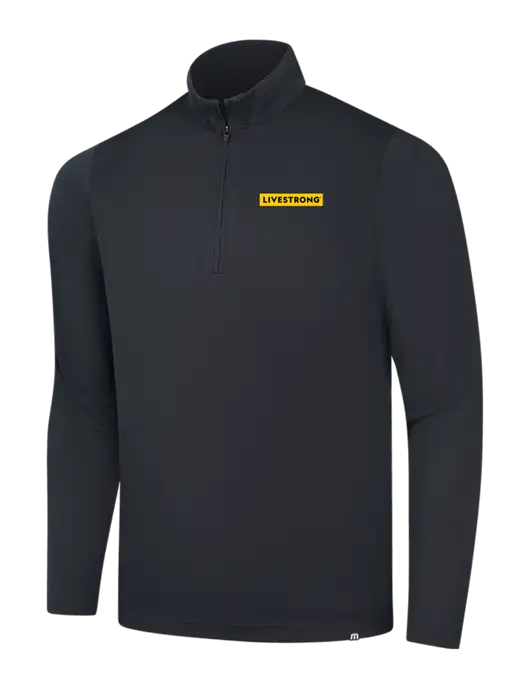 TravisMathew Black Coveside ¼-Zip w/LIVESTRONG Logo