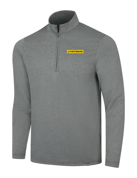 TravisMathew Dark Grey Heather Coveside ¼-Zip w/LIVESTRONG Logo