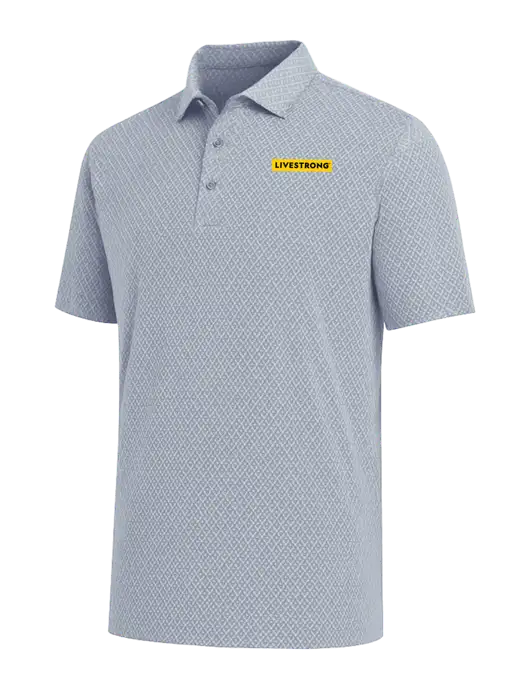 Callaway All-Over Stitched Medium Grey Chev Polo  w/LIVESTRONG Logo