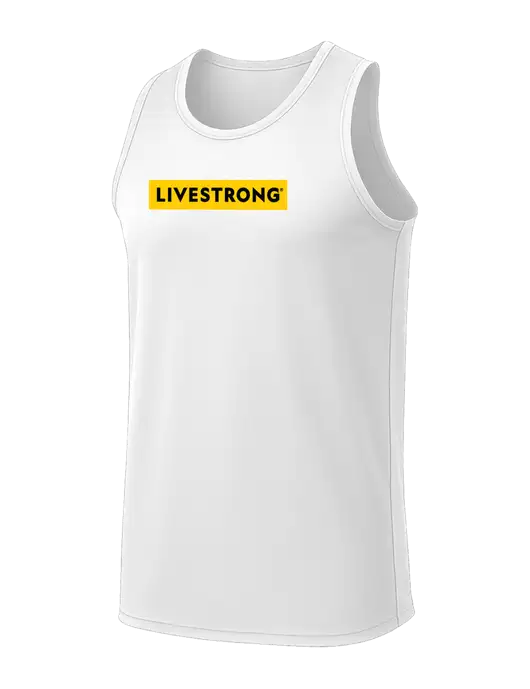 White PosiCharge Competitor Racerback Tank w/LIVESTRONG Logo