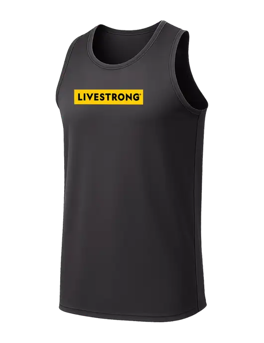 Dark Grey PosiCharge Competitor Racerback Tank w/LIVESTRONG Logo