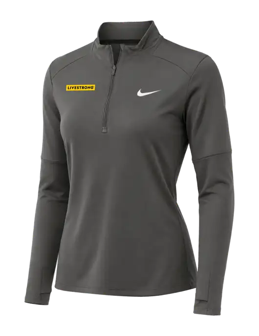 Nike Dark Grey Womens Dri-FIT Element 1/2-Zip Pullover w/LIVESTRONG Logo