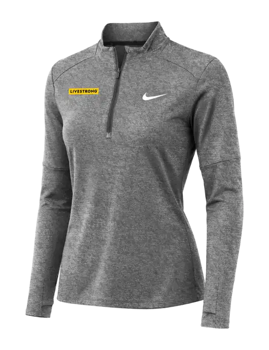 Nike Black Heather Womens Dri-FIT Element 1/2-Zip Pullover w/LIVESTRONG Logo