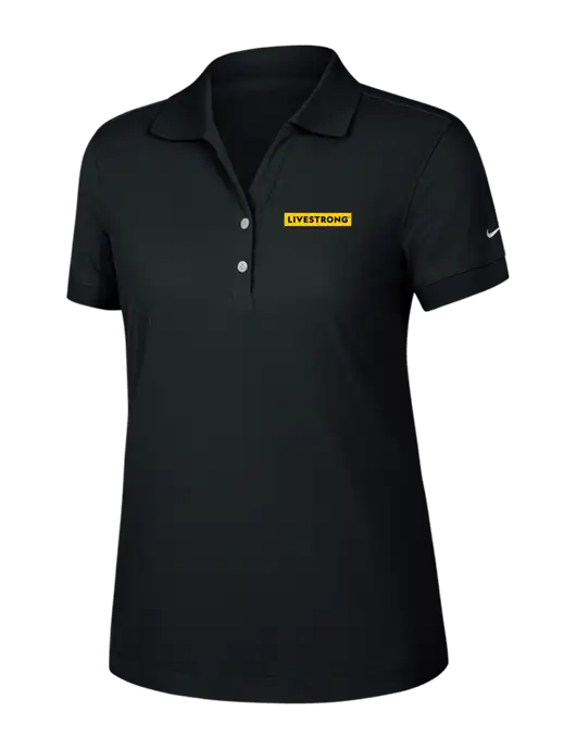 Nike Womens Dri-FIT Classic Black Polo w/LIVESTRONG Logo