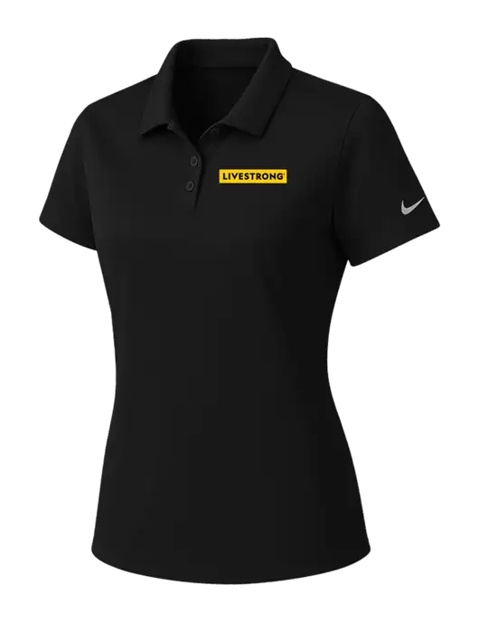 Nike Womens Black Dry Essential Solid Polo w/LIVESTRONG Logo