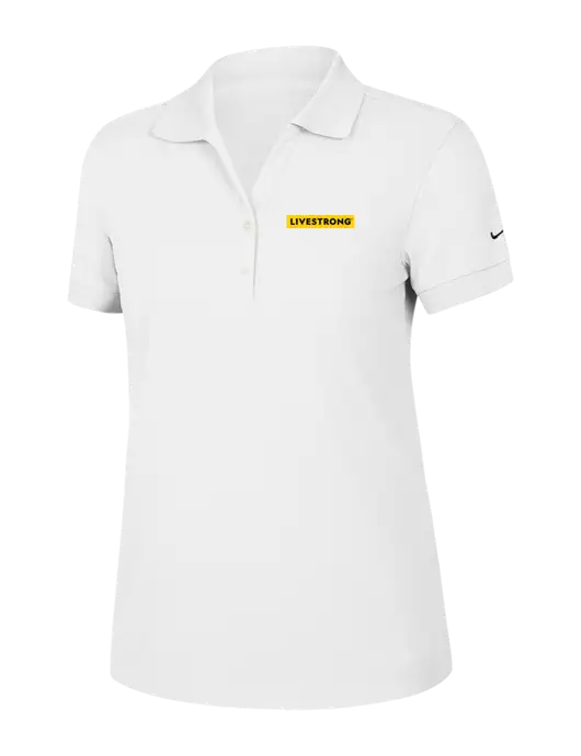 Nike Womens Dri-FIT Classic White Polo w/LIVESTRONG Logo
