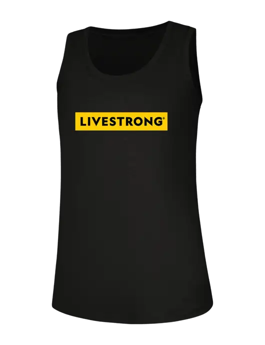 Womens Black Perfect Tri Racerback Tank w/LIVESTRONG Logo