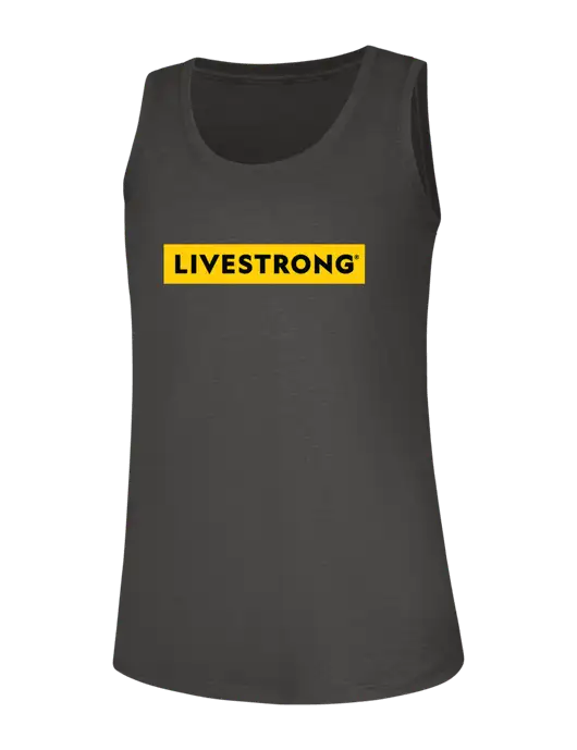 Womens Dark Grey Heather Perfect Tri Racerback Tank w/LIVESTRONG Logo