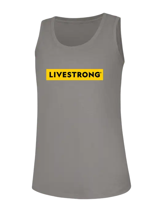Womens Light Grey Frost Perfect Tri Racerback Tank w/LIVESTRONG Logo